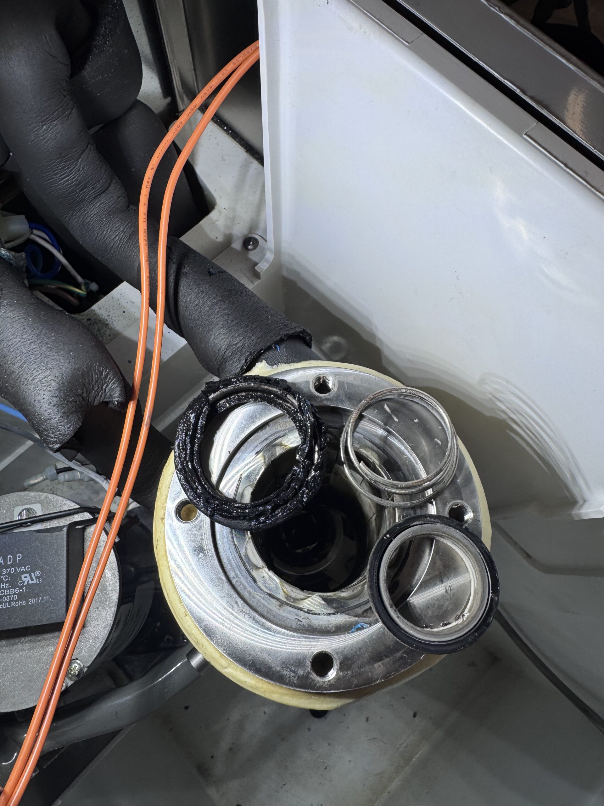 Completely destroyed Scotsman SCN60 ceramic water shaft seal 02-4599-21 - ice machine repair Houston