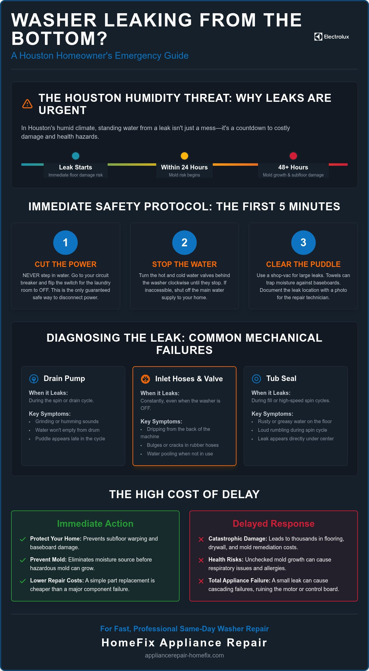 Washer Leaking from Bottom Houston: Causes, Quick Fixes, and Pro Repairs