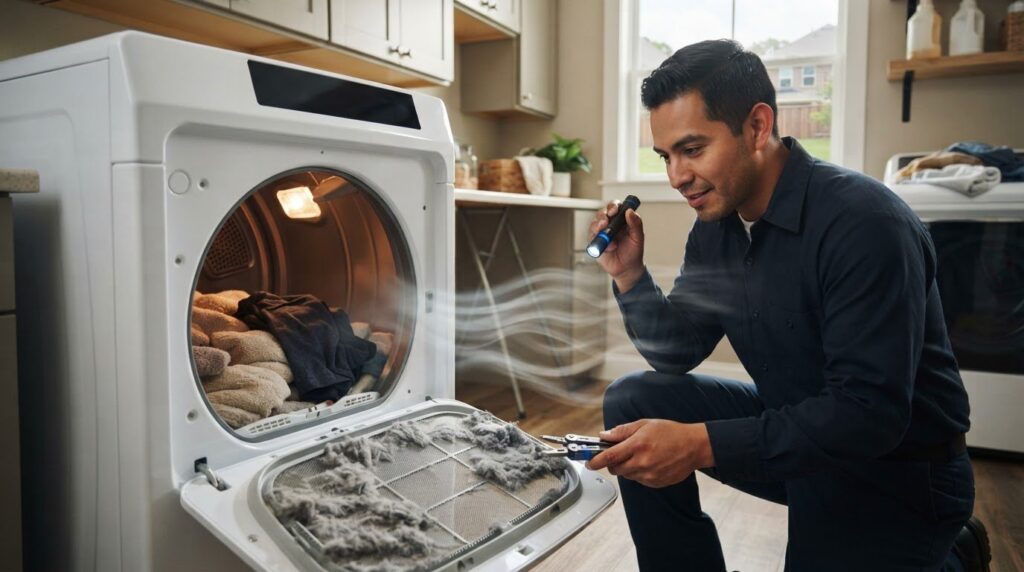 Dryer Gets Hot but Clothes Are Still Wet in Pearland? Causes and Next Steps